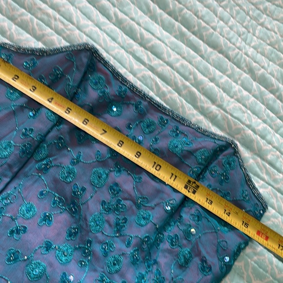 Papel boutique evening, silk floral beaded strapless gown - Picture 8 of 12